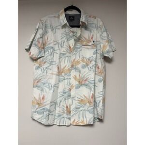 Rip Curl Men's Floral Short Sleeve Button‎ Up Size L beachy